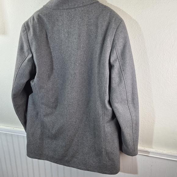Ralph Lauren Men’s Gray Wool Blend Double Breasted Peacoat Jacket Coat 44 Long - Picture 4 of 13